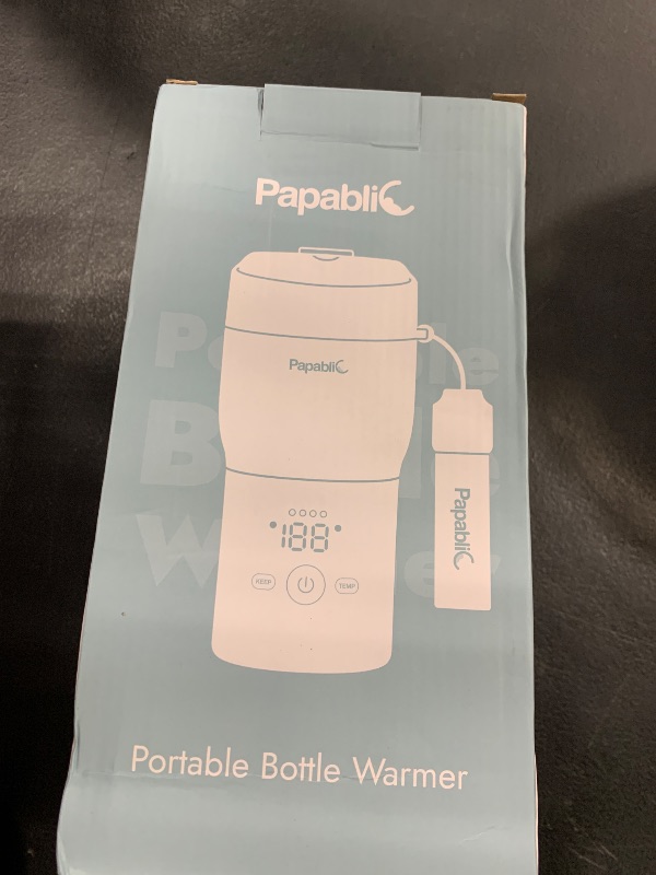 Photo 1 of Papablic Portable Bottle Warmer for Travel – Fast Heating, Steam Sterilizer, 30W Fast Charge, 5-Temp Control, Easy-Clean Wide Mouth, Baby Milk Warmer for Breastmilk & Formula