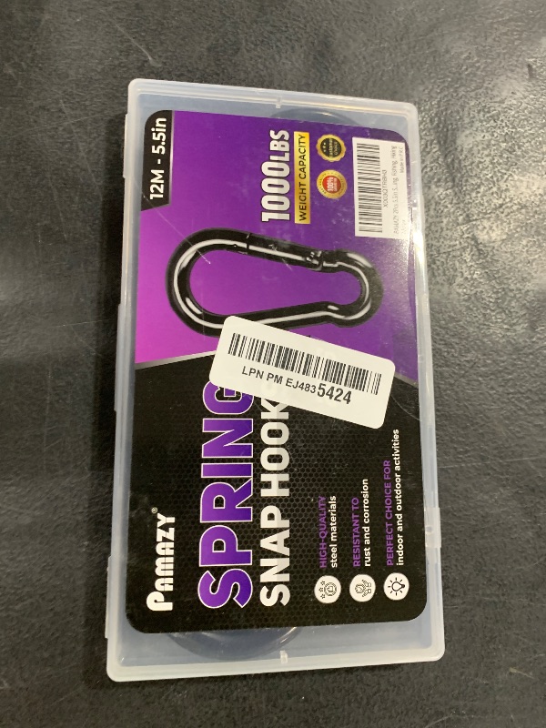 Photo 1 of PAMAZY 2Pcs 5.5In Spring Snap Hooks 1000LBS Capacity, Utility Hook Clip, Heavy Duty Rope Connector, Quick Link Snap Hooks for Indoor & Outdoor, Hanging, Camping, Fishing