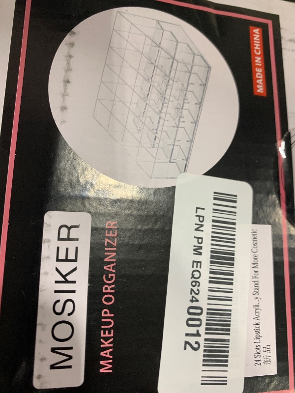 Photo 1 of MOSIKER Lipstick Organizer,Small Clear Plastic Compact Lip Gloss Chapstick Perfume Sample Mascara Holder with 24 Slots