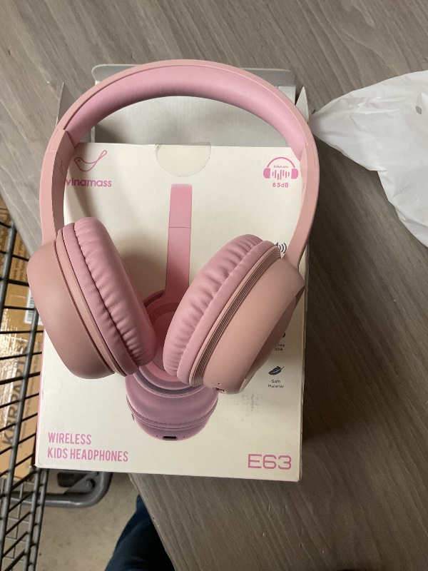Photo 1 of Kids Bluetooth Headphones,Kids Headphones Wireless with 85dB Volume Limiter, 30H Playtime, Adjustable Headband,Over-Ear Headphone for Kid School Online Class Travel(Pink)