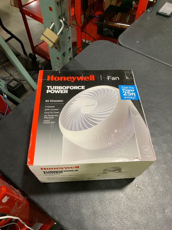 Photo 1 of Honeywell HT-904 TurboForce Tabletop Air Circulator Fan, Small, White – Quiet Personal Fan for Home or Office, 3 Speeds and 90 Degree Pivoting Head