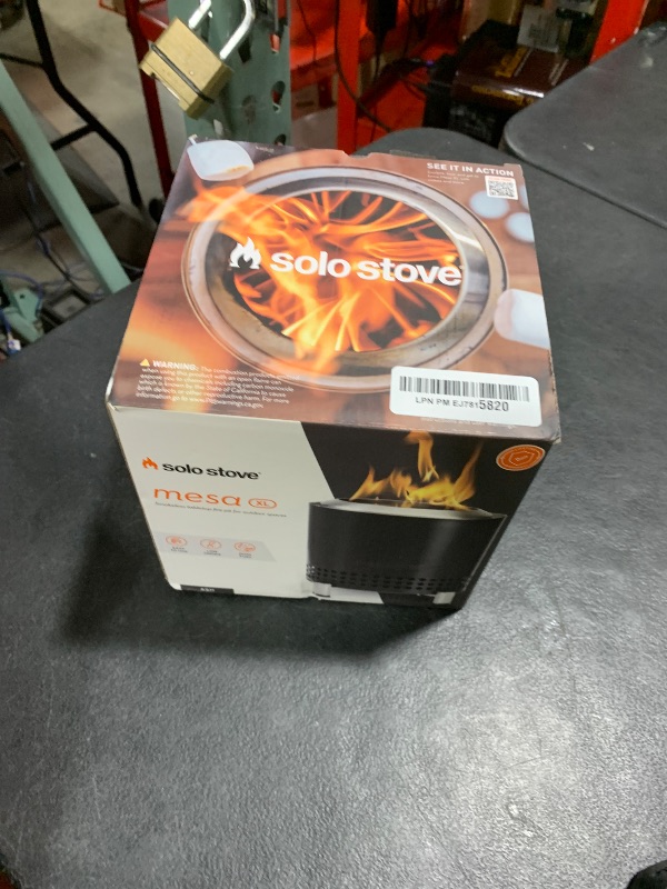 Photo 1 of Solo Stove Mesa XL, 7 Inch Tabletop Fire Pit with Stand - Smokeless, Stainless Steel Fire Pit for Camping, Outdoor & Patio- Wood Burning or Pellet Fueled Portable Bonfire, 2.3lbs, Ash
