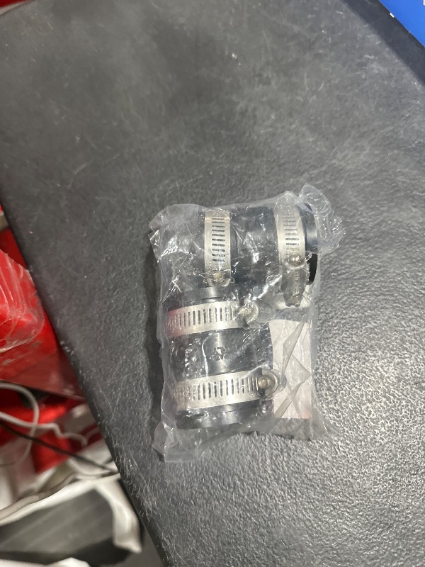 Photo 1 of Fernco 1056-100 1-in. Flexible PVC Pipe Coupling for Plastic and Copper Plumbing Connections, 2-Pack
