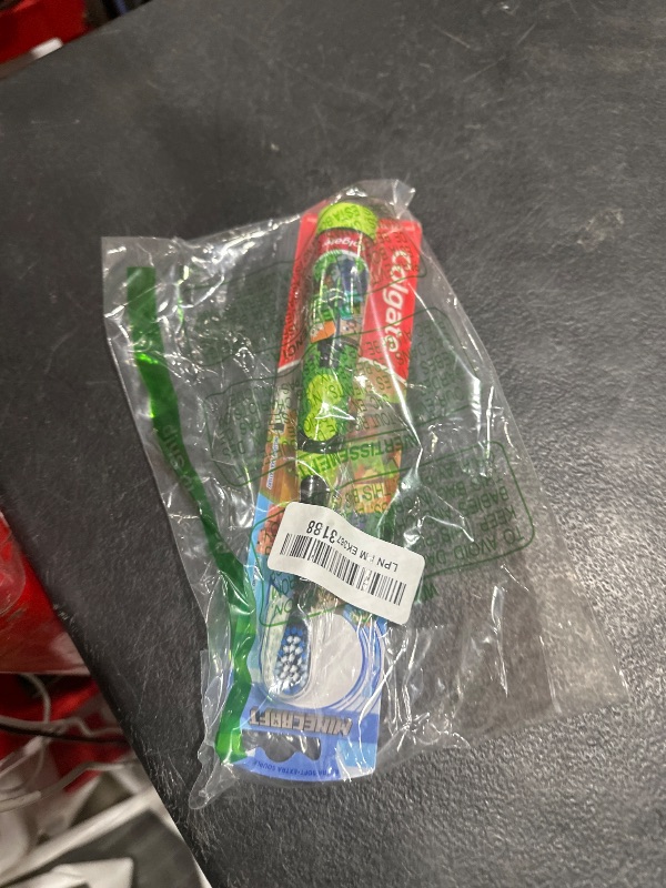 Photo 1 of Colgate Kids Battery Powered Minecraft Toothbrush, Extra Soft Kids Battery Toothbrush with 1 AA Battery Included, Made for Ages 3 and Up, Features Easy On and Off Switch, Flat Lay Handle, 1 Count