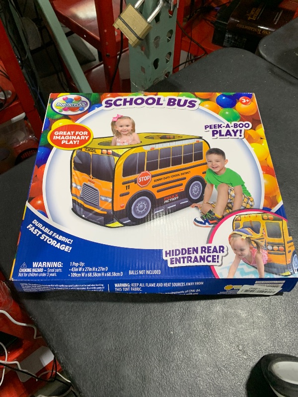 Photo 1 of Sunny Days Entertainment Pop Up School Bus – Indoor Playhouse for Kids | Yellow Vehicle Toy Gift for Boys and Girls