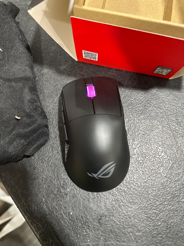 Photo 1 of ASUS ROG Harpe Ace Mini Wireless Gaming Mouse, 49g Lightweight, AimPoint Pro 42K Optical Sensor, Optical Micro Switches, ROG Polling Rate Booster, Esports & FPS Gaming, Small, Medium, Black