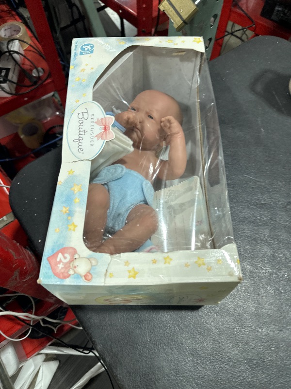 Photo 1 of JC Toys, La Newborn First Day | Anatomically Correct Real Boy Baby Doll | 14" All-Vinyl | Includes Hospital Blanket, Bracelet and First Baby Bottle| Made in Spain | Designed by Berenguer | Ages 2+