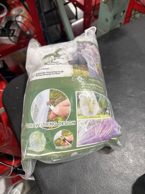 Photo 1 of Fruit Tree Netting with Zipper - 2Pcs 8x5.3 Ft Garden Bird Netting for Blueberry Bushes with Drawstring,Insect Plant Protection Mesh Net Bags for Tomato,Flowers,Animals,Cherry (2, 5.3 x 8 FT)