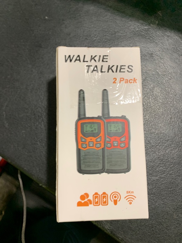 Photo 1 of Walkie Talkies, MOICO Long Range Walkie Talkies for Adults with 22 FRS Channels, Family Walkie Talkie with LED Flashlight VOX LCD Display for Hiking Camping Trip (Orange 2 Pack)