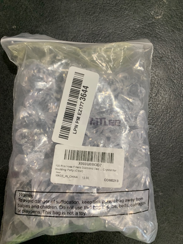 Photo 1 of 100 Pcs Vase Fillers Diamond Decoration for Craft Multi Size Fake Diamond Acrylic Gems Crystal for Wedding Party (Clear)