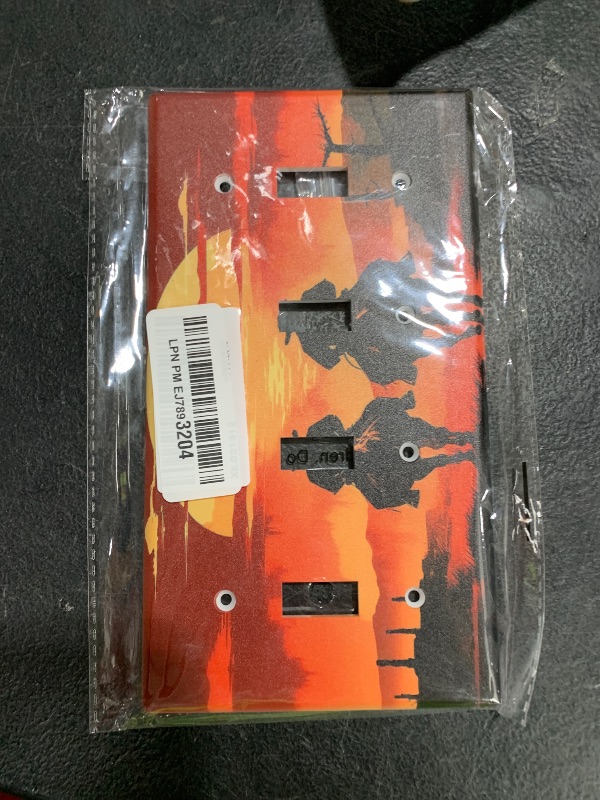 Photo 1 of Light Switch Cover Plate Silhouette of Western Cowboys on Horseback at Sunset 1 Gang Outlet Covers Single Rocker Decorative Switch plates Electrical Wall Plates GFCI Receptacle for Living Room Bedroom