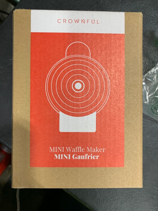 Photo 1 of CROWNFUL Mini Waffle Maker, 4" Chaffle Maker with Compact Design, Easy to Clean, Non-Stick Surface, Recipe Guide Included, Perfect for Breakfast, Dessert, Sandwich, or Other Snacks