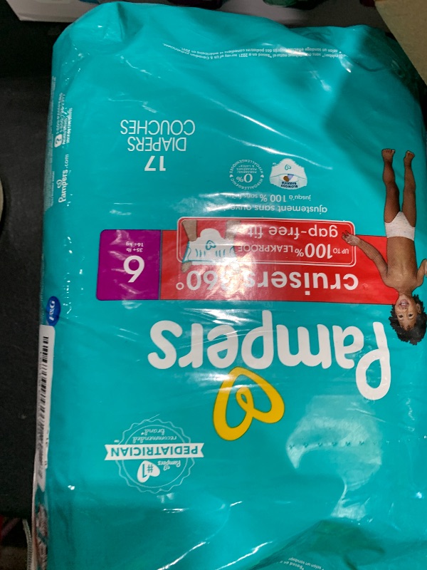 Photo 1 of Pampers Diapers - Cruisers 360 - Size 6, 17 Count, Babyproof up to 100% Leakproof Pull-On Diaper (Packaging May Vary)