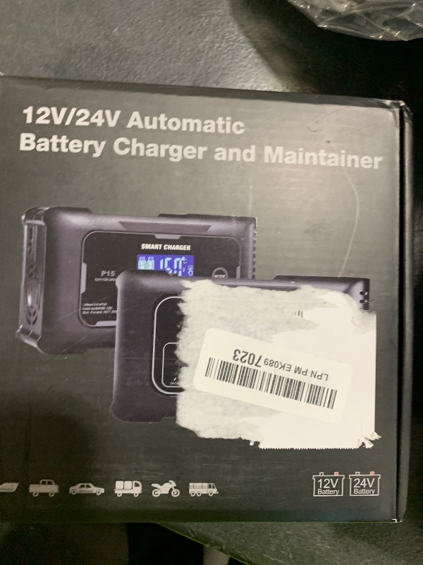 Photo 1 of 20-Amp Smart Battery Charger,Lithium,LiFePO4,Lead-Acid(AGM/Gel/SLA..) Car Battery Charger,Trickle Charger, Maintainer/deep Cycle Charger,12V/20A and 24V/10A,for Boat,Motorcycle,Lawn Mower,Golf cart..