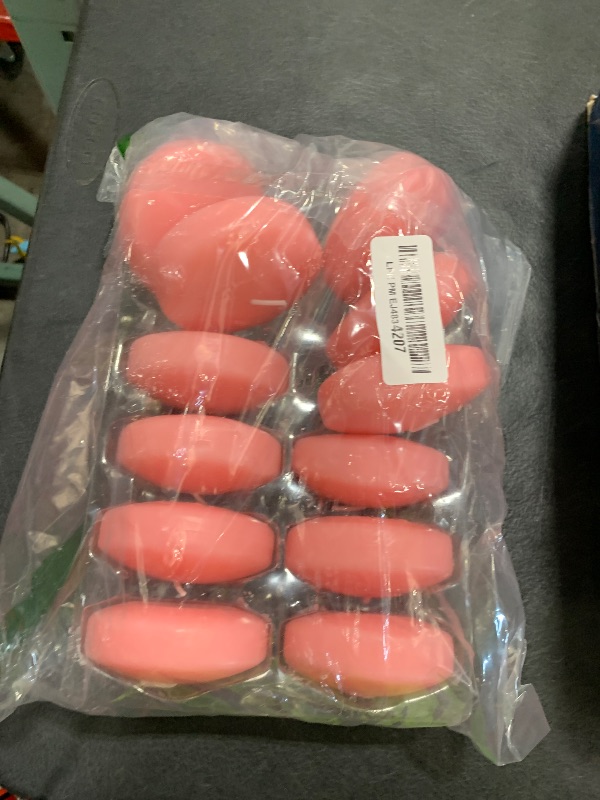 Photo 1 of 10 Hour Pink Floating Candles Large 3" Unscented Dripless Pool Water Wax Floating Candles for Vases, Centerpieces at Valentine's Day Wedding, Party, Holiday, Set of 12