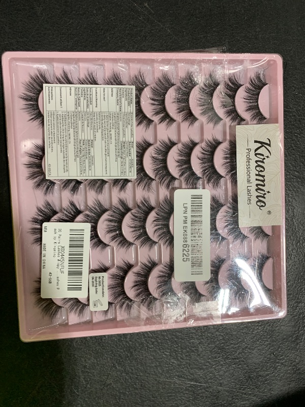 Photo 1 of 20 Pairs Lashes Wispy Faux Mink Lashes 15mm Cat Eye False Eyelashes Natural Look 3D Volume C-Curl Strip Lashes Pack by Kiromiro