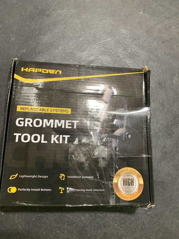 Photo 1 of HAPDEN Grommet Tool Kit, 3/8 inch Handheld Eyelet Kit Manual Grommet Press Machine with 500 pcs 10 mm Grommets