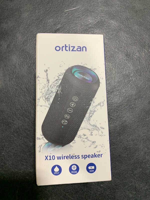 Photo 1 of Ortizan Portable Bluetooth Speaker: IPX7 Waterproof, 24W Loud Sound, Deep Bass, Bluetooth 5.3, LED Lights, Wireless Stereo Pairing, 30H Playtime, for Home/Outdoor/Party/Beach, Birthday Gift (White)