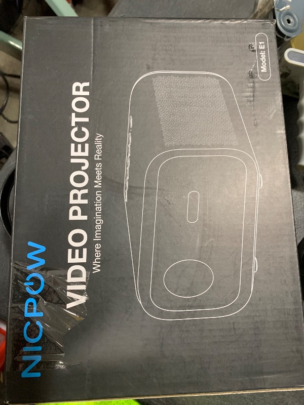 Photo 1 of Projector with WiFi and Bluetooth: [Auto Focus/Keystone] - NICPOW Full HD 1080P 4K Supported Portable Bluetooth Projector for Gaming Devices and Phones - Ideal for Indoor Outdoor Use - Grey