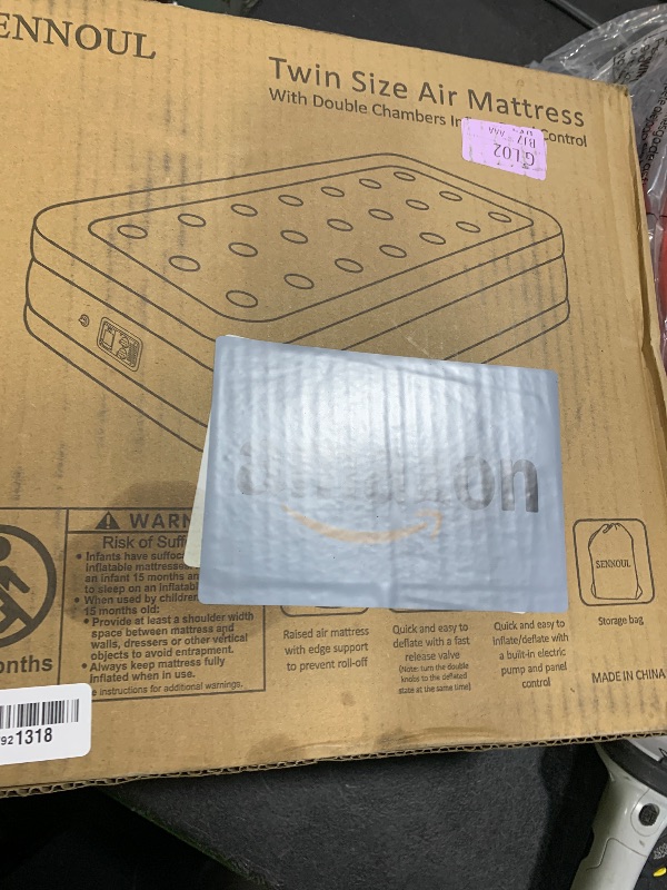 Photo 1 of SENNOUL Air Mattress with Built in Pump - Upgraded Twin Blow Up Mattress, 2 Mins Quick Self Inflatable with Double Air Chamber,16"/550lbs Max, Strong Support, for Camping,Home,Guests,Portable Travel
