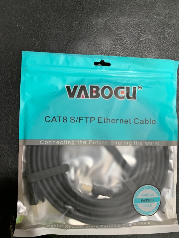 Photo 1 of Cat 8 Ethernet Cable, 10ft Heavy Duty High Speed Internet Network Cable, Professional LAN Cable, 26AWG, 2000Mhz 40Gbps with Gold Plated RJ45 Connector, Shielded in Wall, Indoor&Outdoo