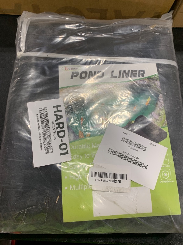 Photo 1 of Adroiteet 10 x 15 FT Pond Liner, 20 Mil Fish Pond HDPE Liner, Pond Liners for Outdoor Ponds, Koi Ponds, Garden Fountain, Waterfall