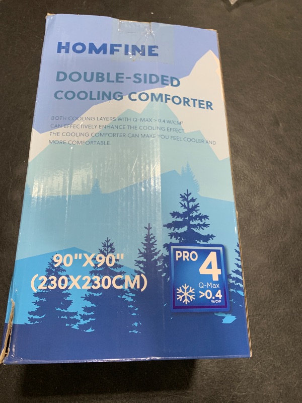 Photo 1 of HOMFINE Cooling Comforter Japanese Double-Sided Cold Tech Fabric Cooling Blanket for Night Sweats Hot Sleepers, Q-Max 0.45 Soft Breathable Silky Smooth Lightweight Grey Summer Comforter Queen