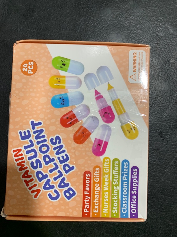 Photo 1 of Party Favors for Kids, 24pcs Vitamin Capsule Ballpoint Pens for Teens Adults, Prizes for Kids Classroom, Nurse Gifts Goodie Bag Stuffers Carnival Prizes School Classroom Rewards Treasure Box Fillers