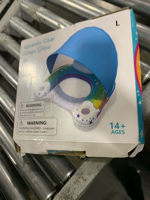 Photo 1 of Jasonwell Pool Float with Canopy - Inflatable Pool Floaties Adult Floating Pool Chair Lounge Floats for Swimming Pool Water Chair Pool Lounger with Cup Holders Pool Toy Party Floaty for Adults