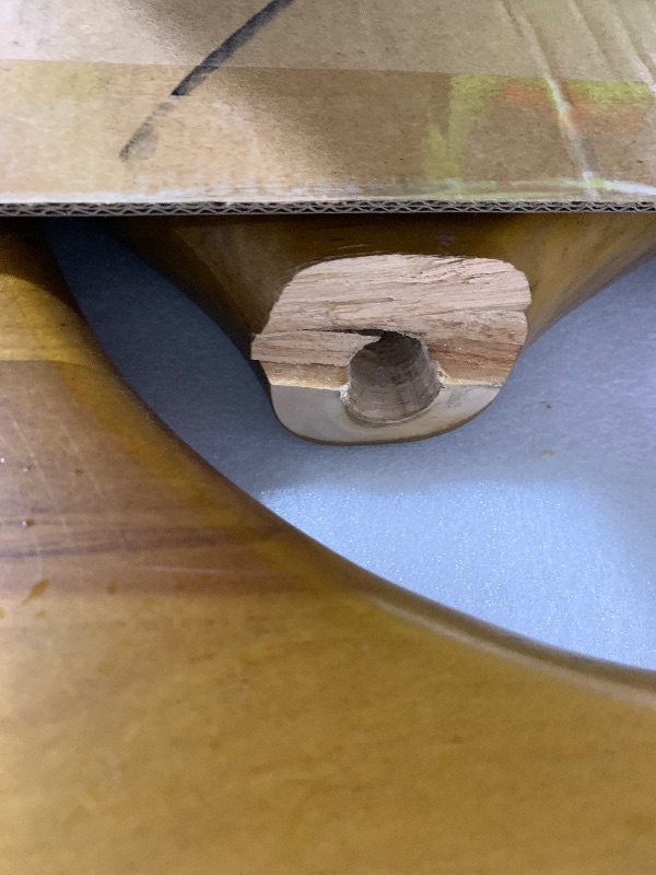 Photo 1 of SHISEDECO Mid Century Modern Triangle Coffee Table Legs/Feet Only, 2 Pieces Interlocking Center Solid Wood Base, for Living Room, Leisure Area, Patio, Study etc. (Light Walnut)