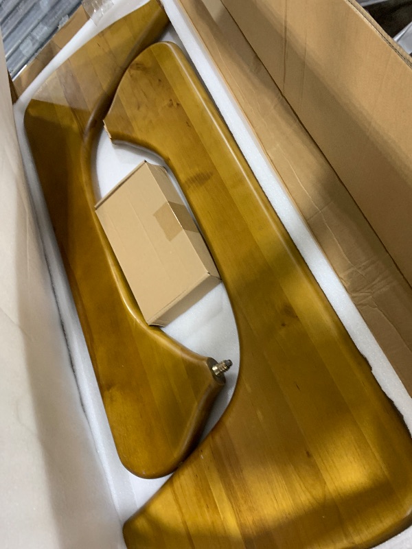 Photo 1 of SHISEDECO Mid Century Modern Triangle Coffee Table Legs/Feet Only, 2 Pieces Interlocking Center Solid Wood Base, for Living Room, Leisure Area, Patio, Study etc. (Light Walnut)