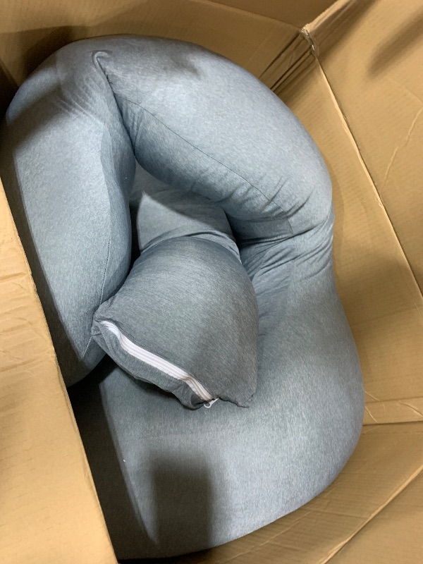 Photo 1 of Pharmedoc Pregnancy Pillows, U-Shape Full Body Pillow – Removable Cooling Cover -Dark Grey – Belly and Back Support - Maternity Essential - Pregnancy Must Haves