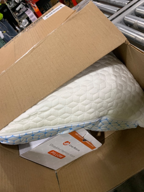 Photo 1 of Love Attitude Bed Pillow King Size 1 Pack, Shredded Memory Foam Pillow Adjustable, Cooling Pillow Soft and Supportive for Side Back Stomach Sleepers