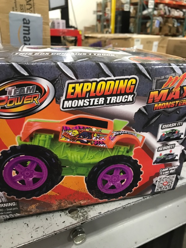 Photo 1 of Exploding Monster Truck Toy with Explosive Crash Sounds and Lights, Smash It Up Again and Again, Monster Truck Toys for Boys Kids Ages 3, 4-7 & Above | Toddler Toys for 3 Year Old Boys Gift