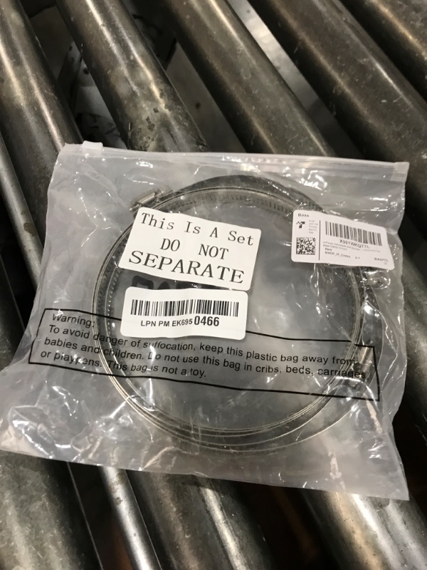 Photo 1 of 4 Pieces Adjustable 304 Stainless Steel Duct Clamps Hose Clamp (8 Inch)