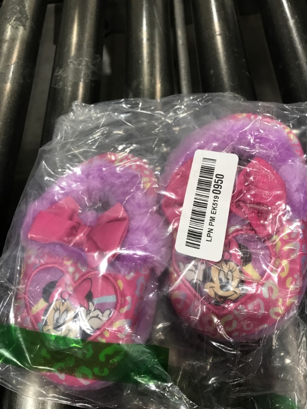 Photo 1 of Josmo Kids Minnie Mouse Toddler Girl's Plush A-Line Slippers (Purple, 5-6 M US Toddler) (CH89546H)