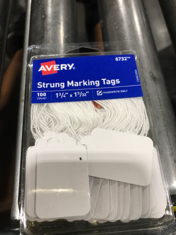 Photo 1 of Avery Strung Marking Tags with String Attached, Gift Tags with String Attached, 1.75 x 1.09 in, Pack of 100 (6732)