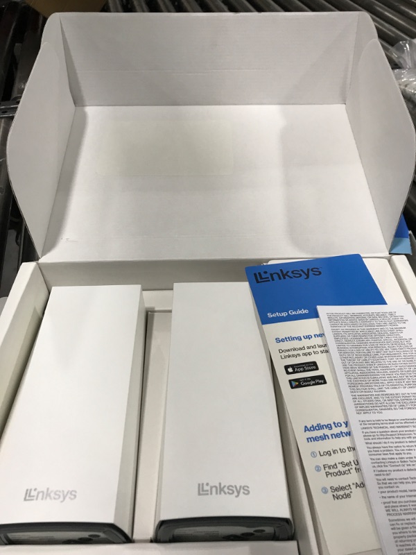 Photo 1 of Linksys Atlas WiFi 6 Router Home WiFi Mesh System, Dual-Band, 4,000 Sq. ft Coverage, 50+ Devices, Speeds up to (AX3000) 3.0Gbps - MX2000 2-Pack