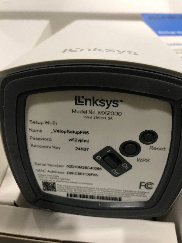 Photo 1 of Linksys Atlas WiFi 6 Router Home WiFi Mesh System, Dual-Band, 4,000 Sq. ft Coverage, 50+ Devices, Speeds up to (AX3000) 3.0Gbps - MX2000 2-Pack