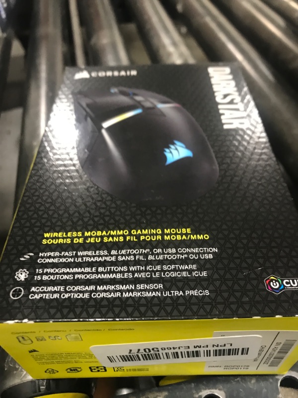 Photo 1 of Corsair DARKSTAR RGB Wireless Gaming Mouse for MMO, MOBA - 26,000 DPI - 15 Programmable Buttons - Up to 80hrs Battery - iCUE Compatible - Black