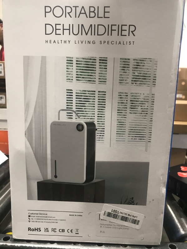 Photo 1 of Dehumidifier,25 oz Water Tank Dehumidifer for Home,(280 sq. ft) Quiet with Timer, Automatic Shut-off function and Drain House,Dehumidifiers for Bathroom, Bedroom, Basement, 7-color LED light,Grey