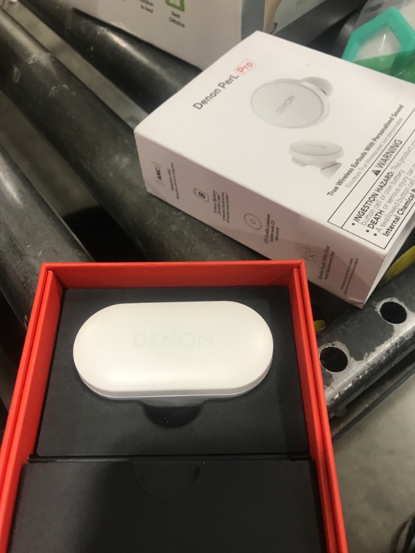 Photo 1 of Denon PerL Pro True Wireless Earbuds - Adaptive Active Noise Cancelling, Personalized Sound with Masimo Adaptive Acoustic Technology, Spatial Audio, 32Hr-Battery Life, Wireless Charging, White