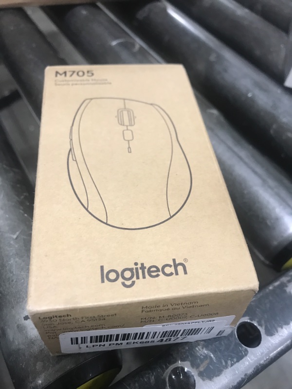 Photo 1 of Logitech M705 Marathon Wireless Mouse, 2.4 GHz USB Unifying Receiver, 1000 DPI, 5-Programmable Buttons, 3-Year Battery, Compatible with PC, Mac, Laptop, Chromebook - Black