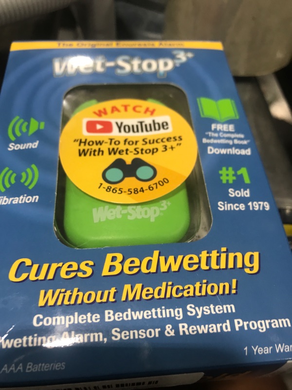 Photo 1 of Wet-Stop 3 Green Bedwetting Enuresis Alarm with Loud Sound and Strong Vibration for Boys or Girls, Proven Solution for Bedwetters…
