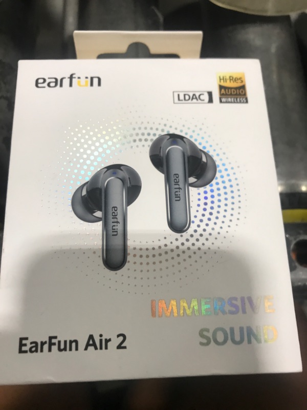 Photo 1 of EarFun Air 2 Wireless Earbuds, 10mm Drivers with LDAC Bluetooth Earbuds, Hi-Res Audio, Bluetooth 5.3 with Multipoint Connection, 4 Mics, Wireless Charging, 40H Playtime, App Customization, IPX7