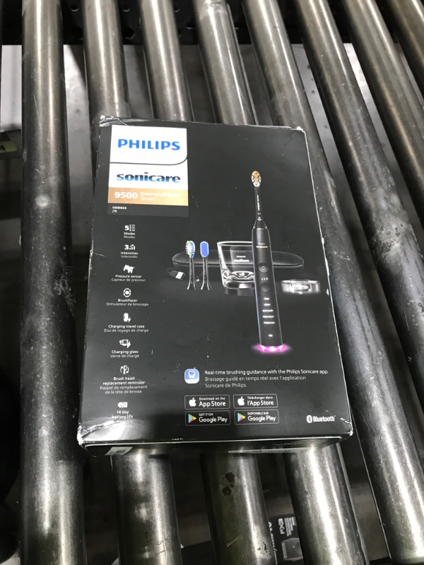 Photo 1 of Philips Sonicare DiamondClean Smart 9500 Electric Toothbrush, Sonic Toothbrush with App, Pressure Sensor, Brush Head Detection, 5 Brushing Modes and 3 Intensity Levels, Black, Model HX9923/11