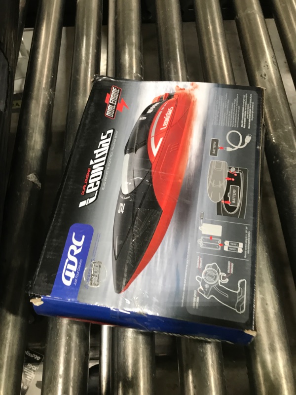 Photo 1 of 4DRC S4 RC Boat, 2.4GHz High Speed Remote Control Boat for Pool and Lake, with 2 Rechargeable Batteries for Adults and Kids Water Pool Toys for Kids Gifts, Blue