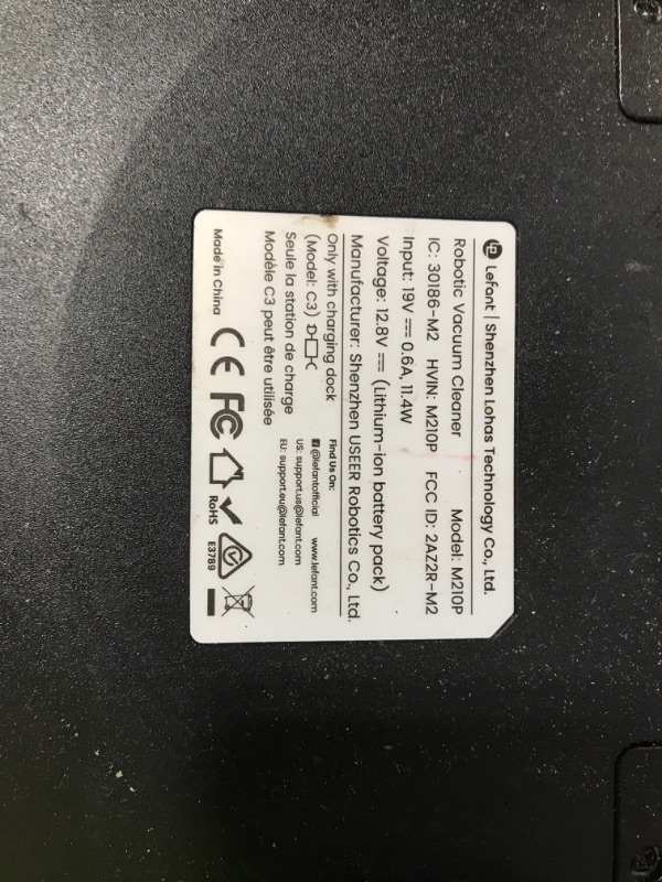 Photo 1 of Lefant M320 Robot Vacuum Cleaner, Carpet Detection, 6,000 Pa Suction, Low Noise, 800ml Visible Dustbin, 210 Mins Runtime, Self-Charging, Works with Alexa, Ideal for Hard Floor, Pet Hair, Black