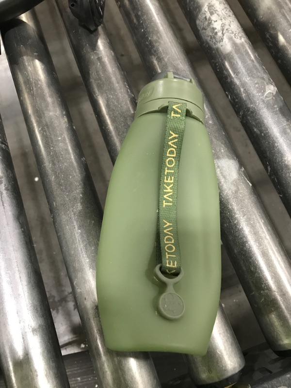 Photo 1 of  TakeToday Collapsible Water Bottles 20oz, Leak Proof, BPA-Free, Foldable Silicone Travel Water Bottle with Straw Strap for Cycling, Hiking, Outdoors 
