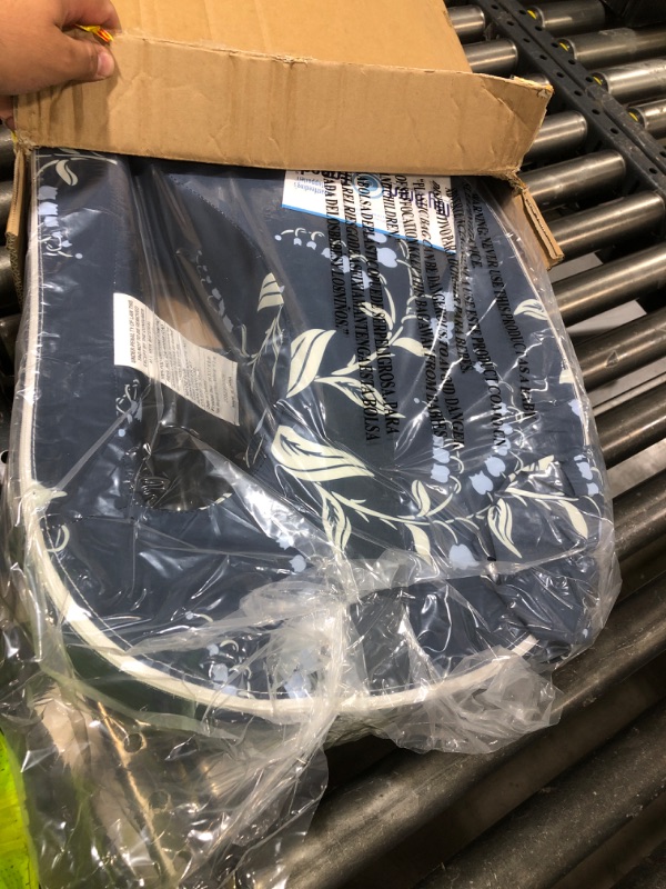 Photo 1 of My Brest Friend Original Nursing Pillow Enhanced Ergonomics Essential Breastfeeding Pillow Support For Mom & Baby W/ Convenient Side Pocket, Double Straps & Slipcover, Navy Bluebells